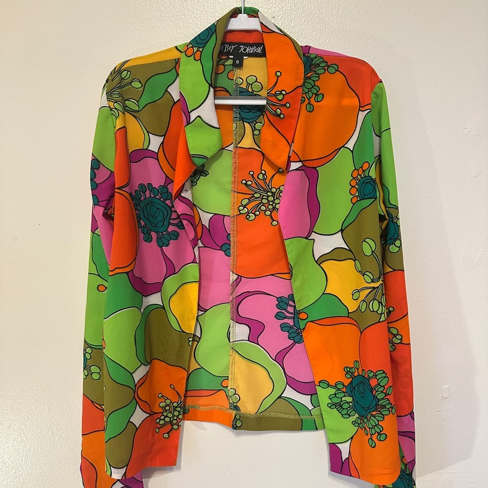 Betsey Johnson Multicolor Floral Blazer